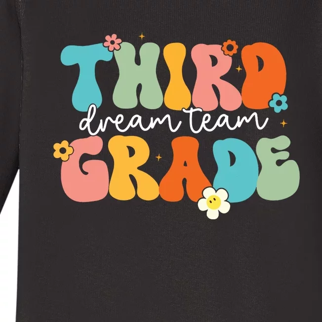 Third Grade Dream Team Back To School Teachers Students Baby Long Sleeve Bodysuit