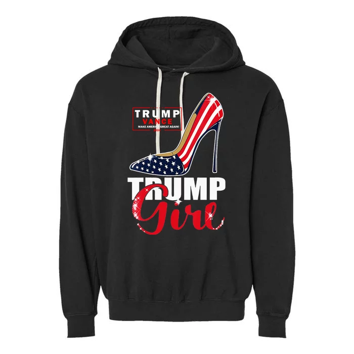 Trump Girl Donald Trump 2024 Jd Vance United States Presidential Election Garment-Dyed Fleece Hoodie