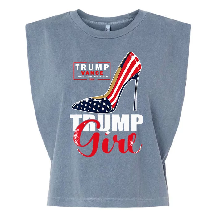 Trump Girl Donald Trump 2024 Jd Vance United States Presidential Election Garment-Dyed Women's Muscle Tee