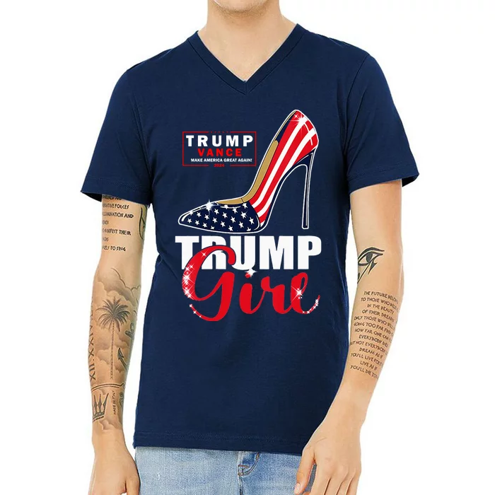 Trump Girl Donald Trump 2024 Jd Vance United States Presidential Election V-Neck T-Shirt