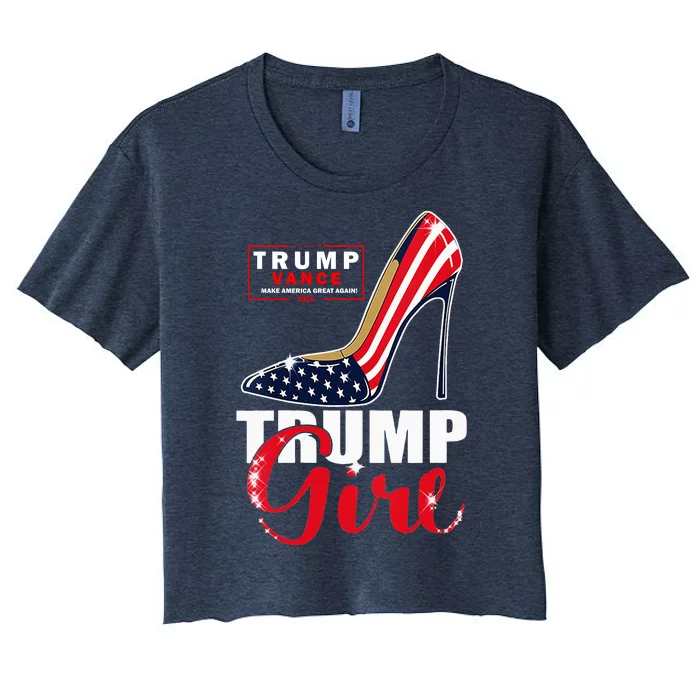 Trump Girl Donald Trump 2024 Jd Vance United States Presidential Election Women's Crop Top Tee