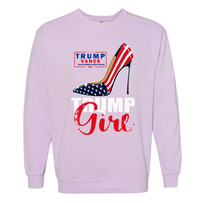 Trump Girl Donald Trump 2024 Jd Vance United States Presidential Election Garment-Dyed Sweatshirt