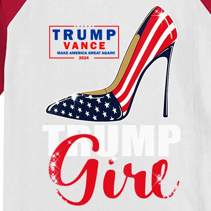 Trump Girl Donald Trump 2024 Jd Vance United States Presidential Election Kids Colorblock Raglan Jersey