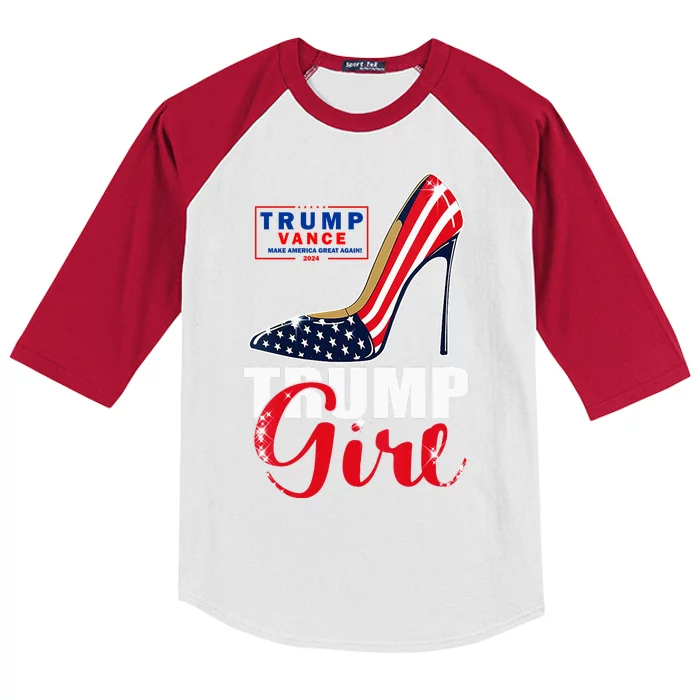 Trump Girl Donald Trump 2024 Jd Vance United States Presidential Election Kids Colorblock Raglan Jersey