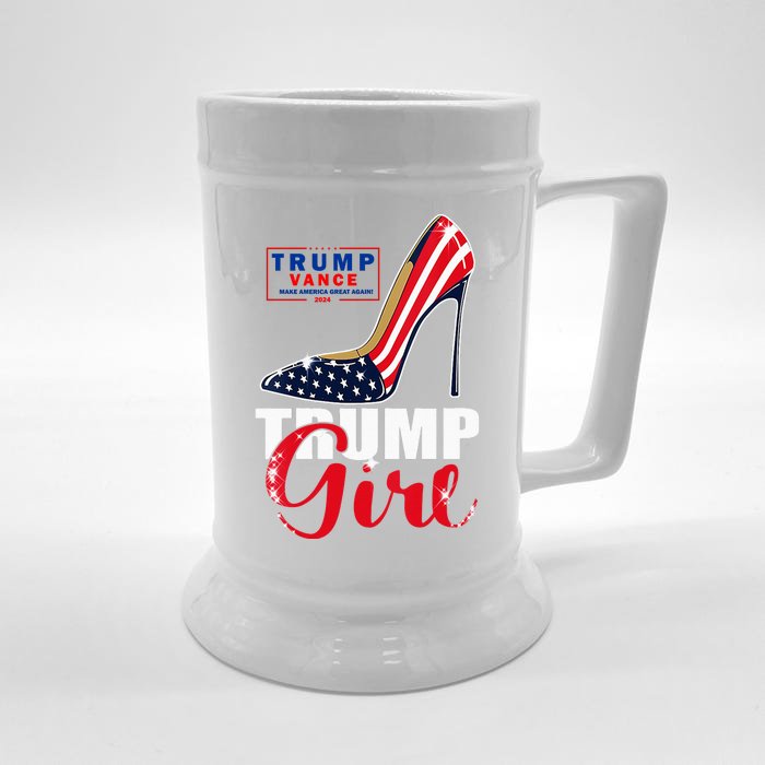 Trump Girl Donald Trump 2024 Jd Vance United States Presidential Election Front & Back Beer Stein