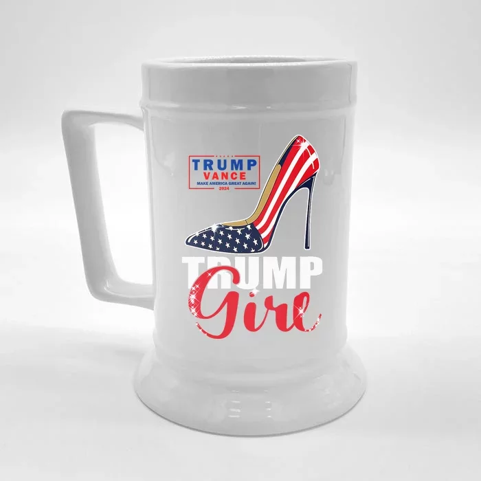 Trump Girl Donald Trump 2024 Jd Vance United States Presidential Election Front & Back Beer Stein