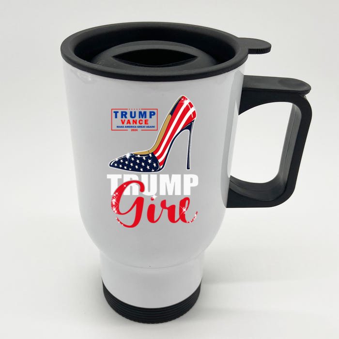 Trump Girl Donald Trump 2024 Jd Vance United States Presidential Election Front & Back Stainless Steel Travel Mug