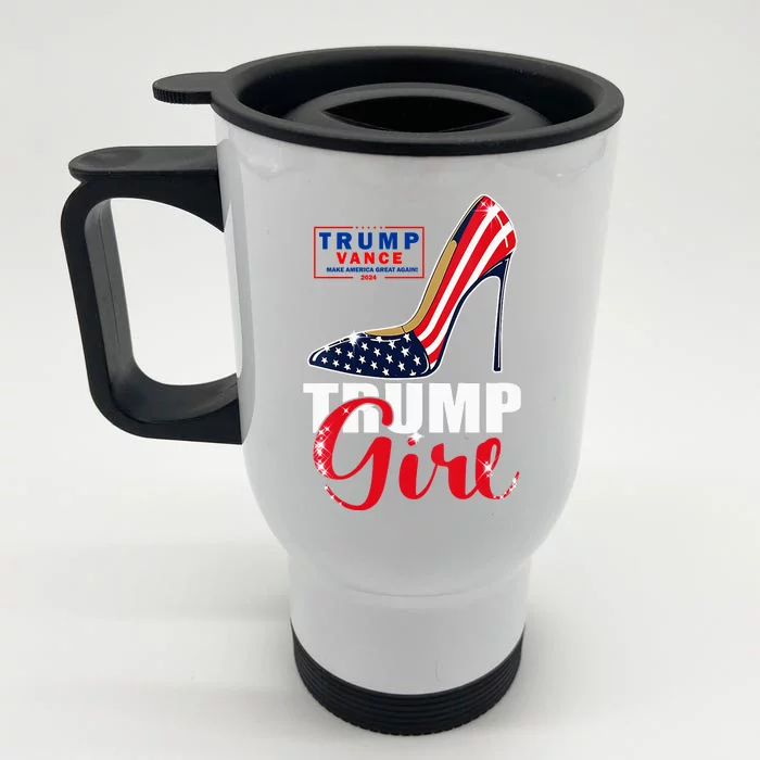 Trump Girl Donald Trump 2024 Jd Vance United States Presidential Election Front & Back Stainless Steel Travel Mug