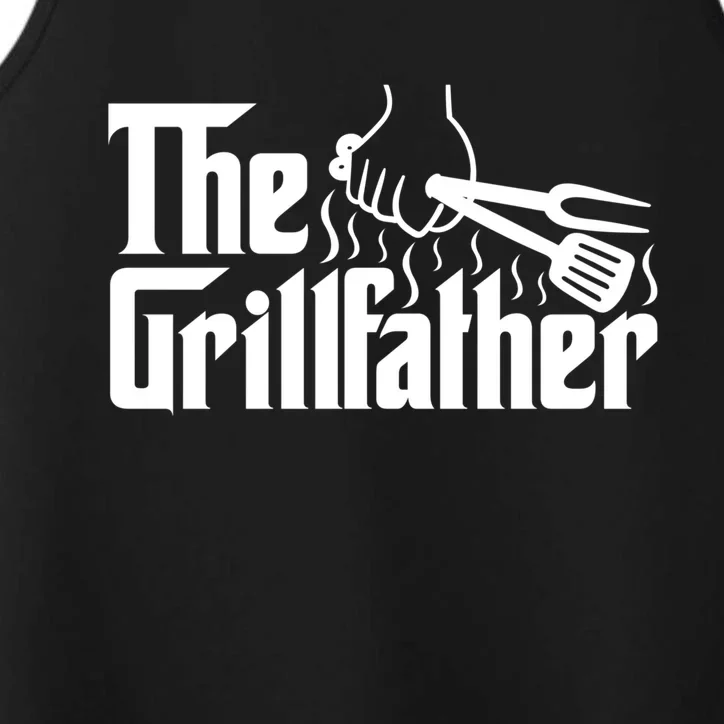 The Grillfather Dad Bbq Funny Gift Cute Gift Performance Tank