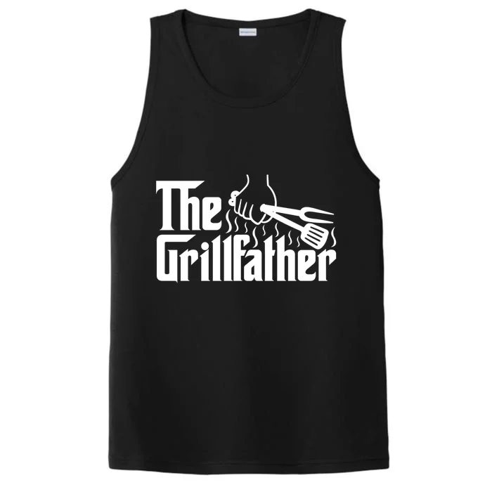 The Grillfather Dad Bbq Funny Gift Cute Gift Performance Tank