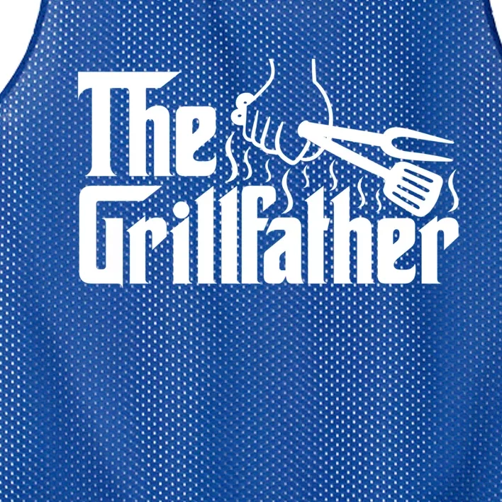 The Grillfather Dad Bbq Funny Gift Cute Gift Mesh Reversible Basketball Jersey Tank