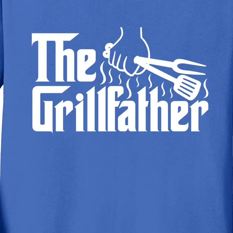 The Grillfather Dad Bbq Funny Gift Cute Gift Kids Long Sleeve Shirt