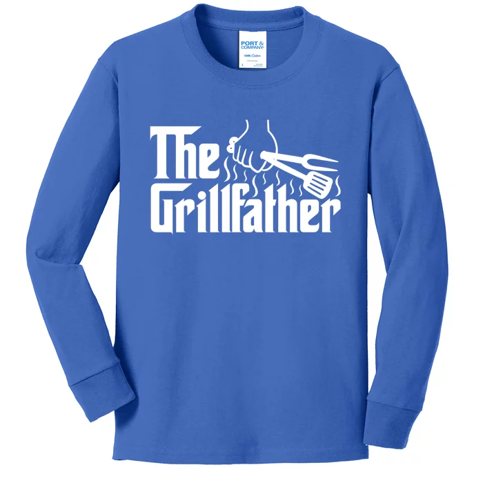 The Grillfather Dad Bbq Funny Gift Cute Gift Kids Long Sleeve Shirt