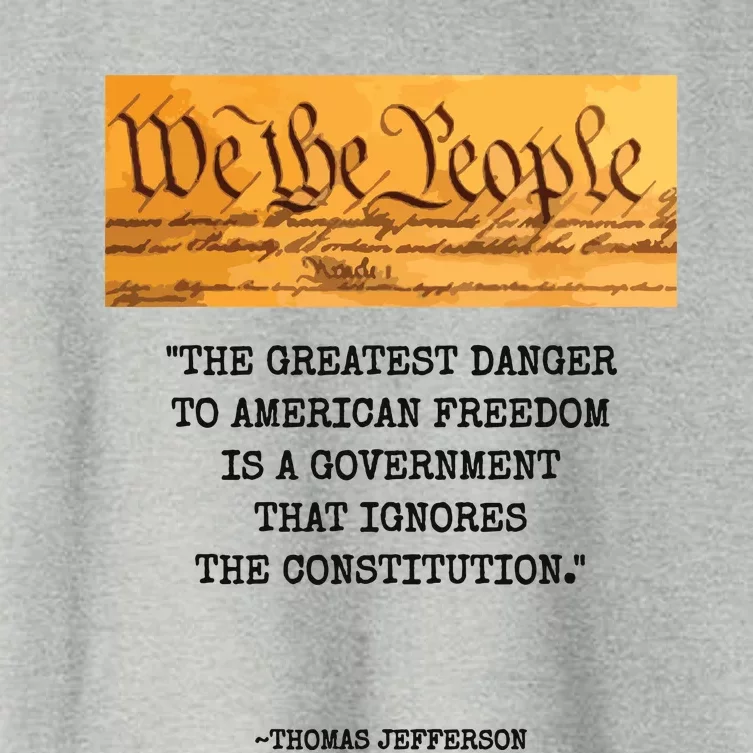 The Greatest Danger To Freedom Quote Thomas Jefferson Top Women's Crop Top Tee