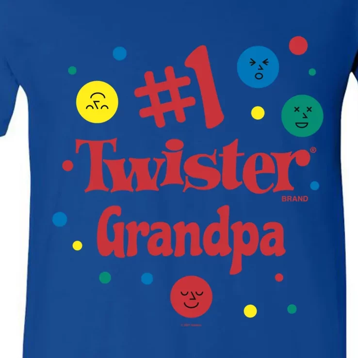 Twister Grandparents Day #1 Grandpa Gift V-Neck T-Shirt