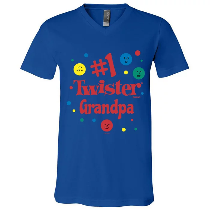 Twister Grandparents Day #1 Grandpa Gift V-Neck T-Shirt