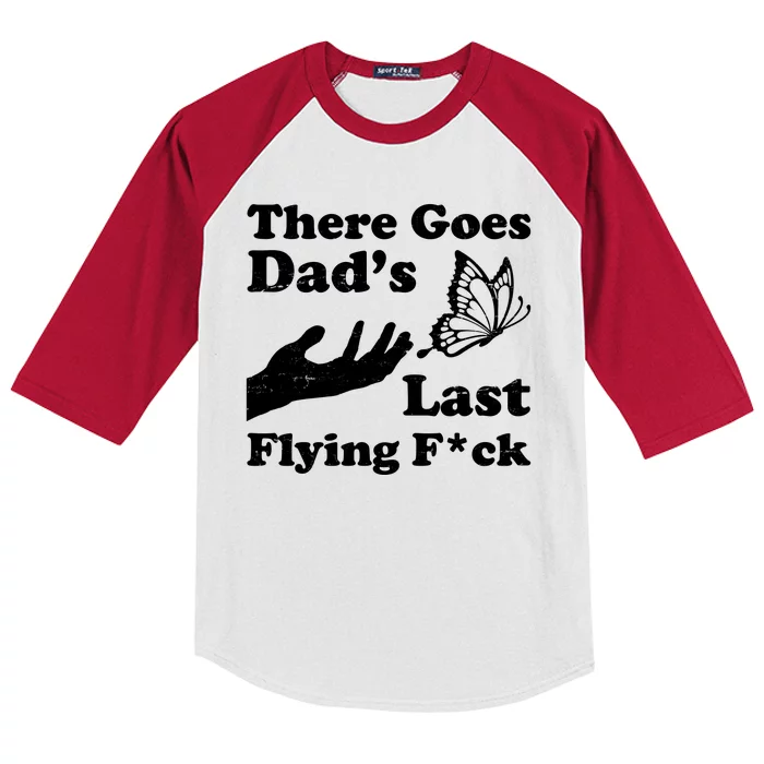 There Goes Dad's Last Flying Fuck Kids Colorblock Raglan Jersey