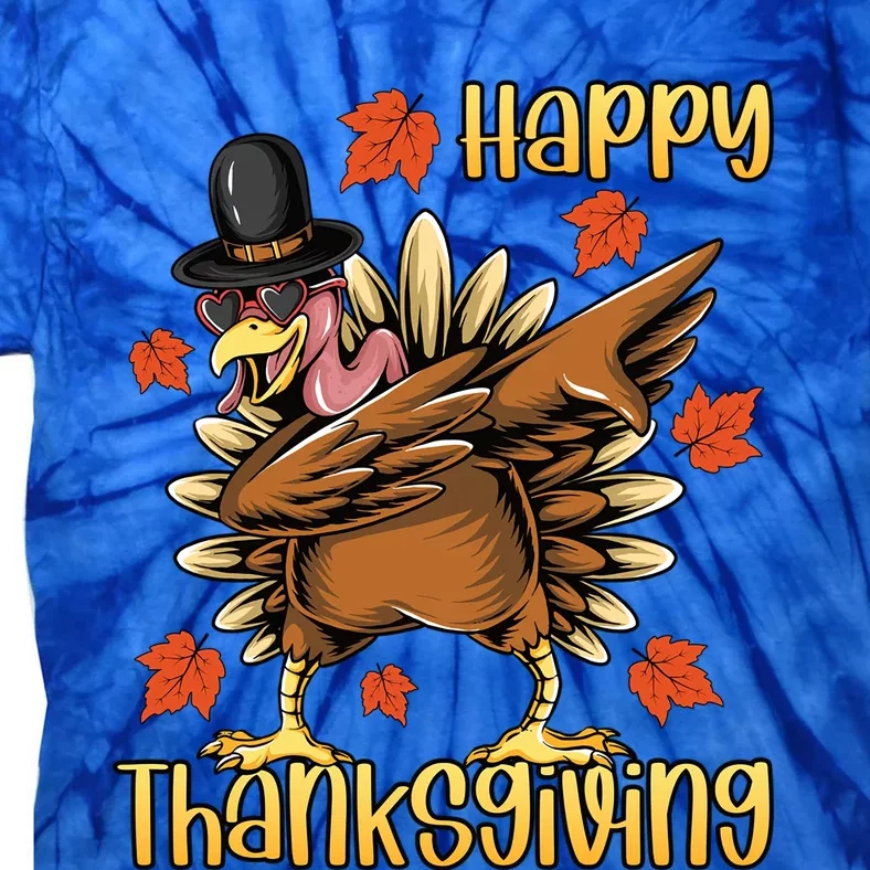 Thanksgiving Gift Dabbing Turkey Fall Cute Gift Tie-Dye T-Shirt