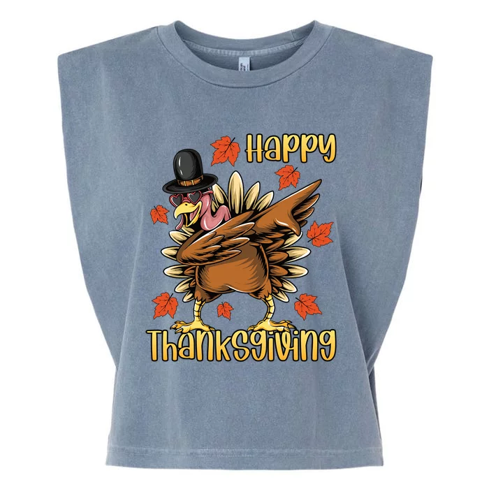 Thanksgiving Gift Dabbing Turkey Fall Cute Gift Garment-Dyed Women's Muscle Tee