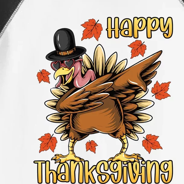 Thanksgiving Gift Dabbing Turkey Fall Cute Gift Toddler Fine Jersey T-Shirt