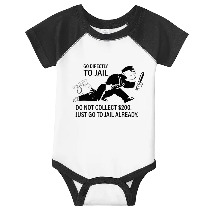 Trump Go Directly To Jail Do Not Collect $200 Infant Baby Jersey Bodysuit