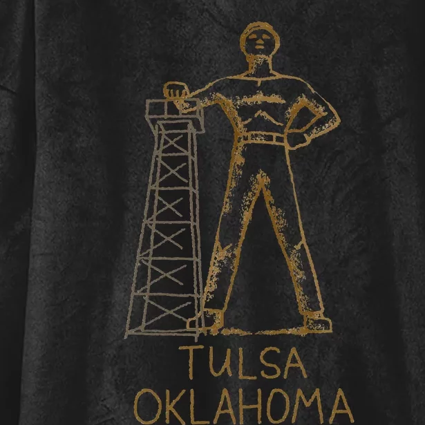 Tulsa Golden Driller Oklahoma Hooded Wearable Blanket