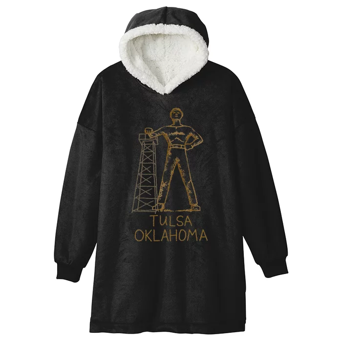 Tulsa Golden Driller Oklahoma Hooded Wearable Blanket