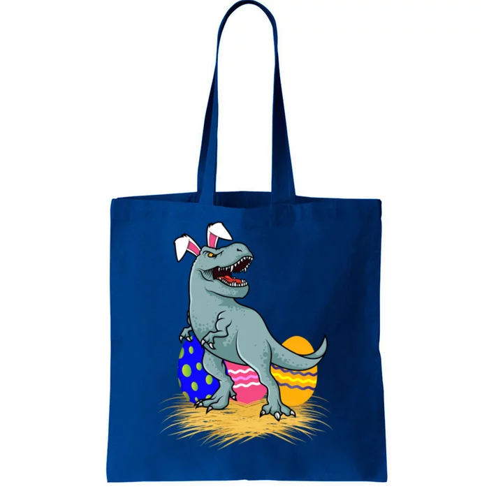 Tmeaningful Giftrex Dinosaur Easter Holiday Bunny Ears Color Egg Hunt Funny Gift Tote Bag