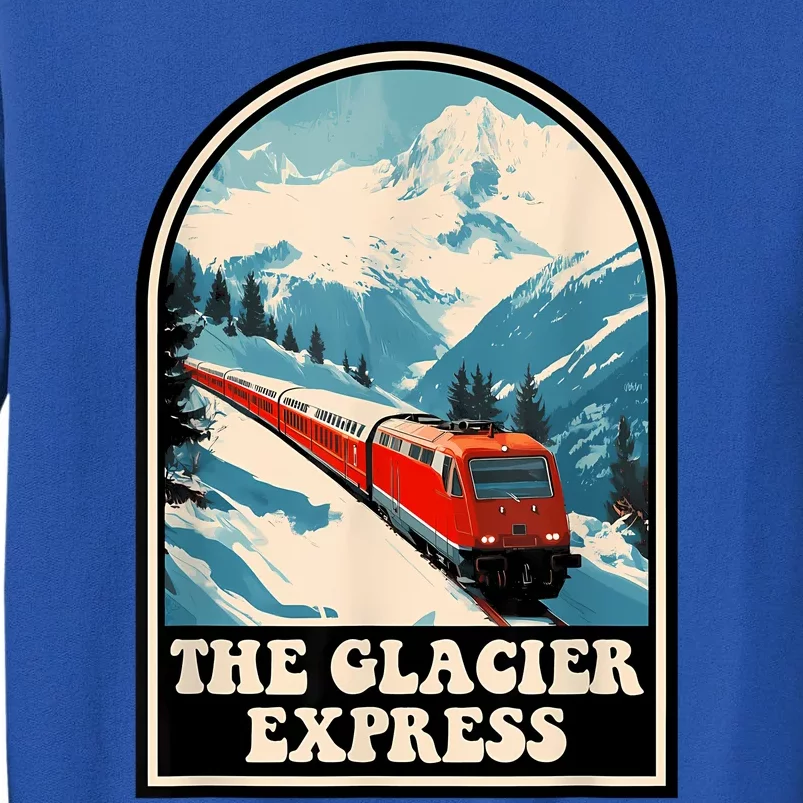 The Glacier Express Switzerland Swiss Train Mountains Winter Tall Sweatshirt