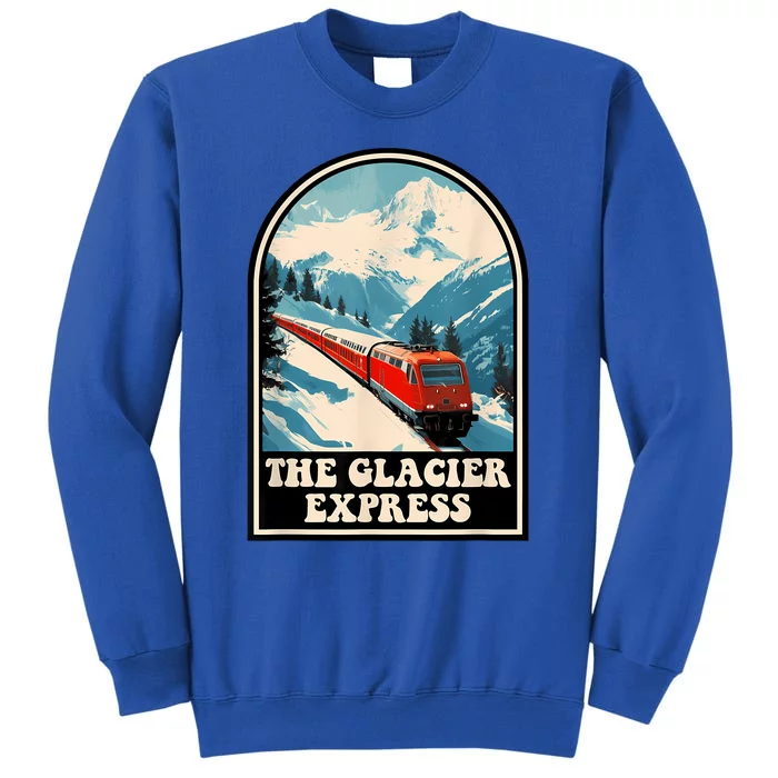 The Glacier Express Switzerland Swiss Train Mountains Winter Tall Sweatshirt