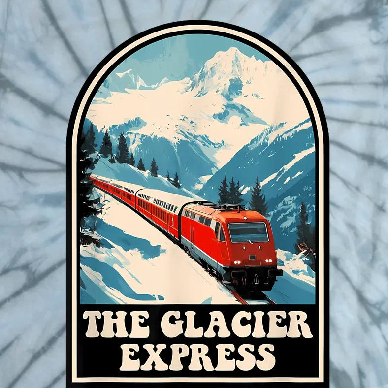 The Glacier Express Switzerland Swiss Train Mountains Winter Tie-Dye T-Shirt