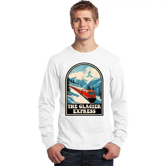 The Glacier Express Switzerland Swiss Train Mountains Winter Tall Long Sleeve T-Shirt