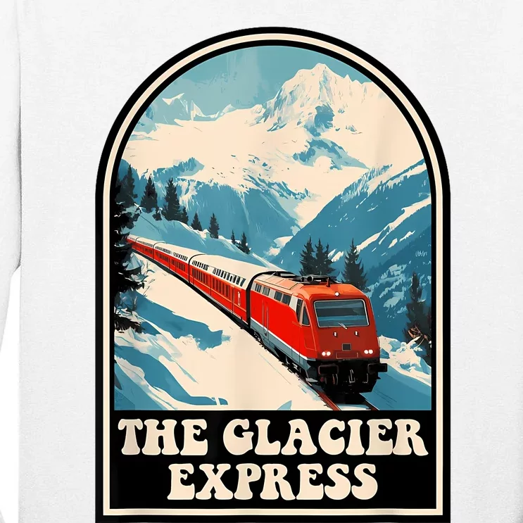 The Glacier Express Switzerland Swiss Train Mountains Winter Tall Long Sleeve T-Shirt