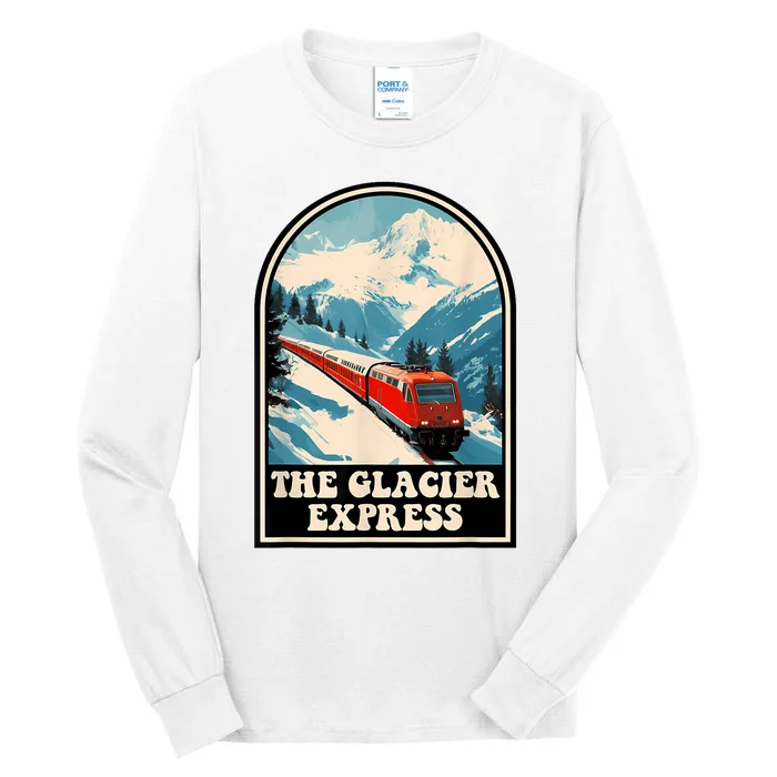 The Glacier Express Switzerland Swiss Train Mountains Winter Tall Long Sleeve T-Shirt