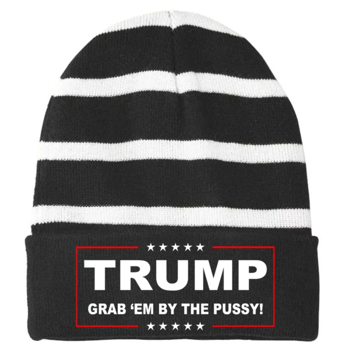 Trump Grab Em Striped Beanie with Solid Band