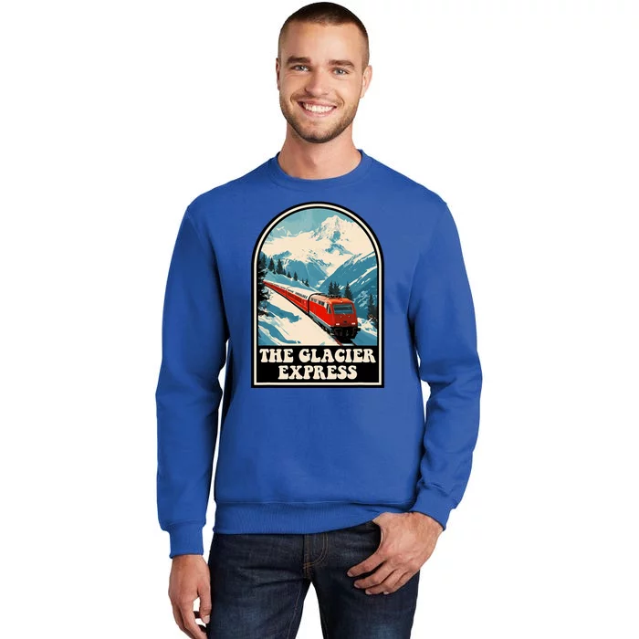 The Glacier Express Switzerland Swiss Train Mountains Winter Tall Sweatshirt