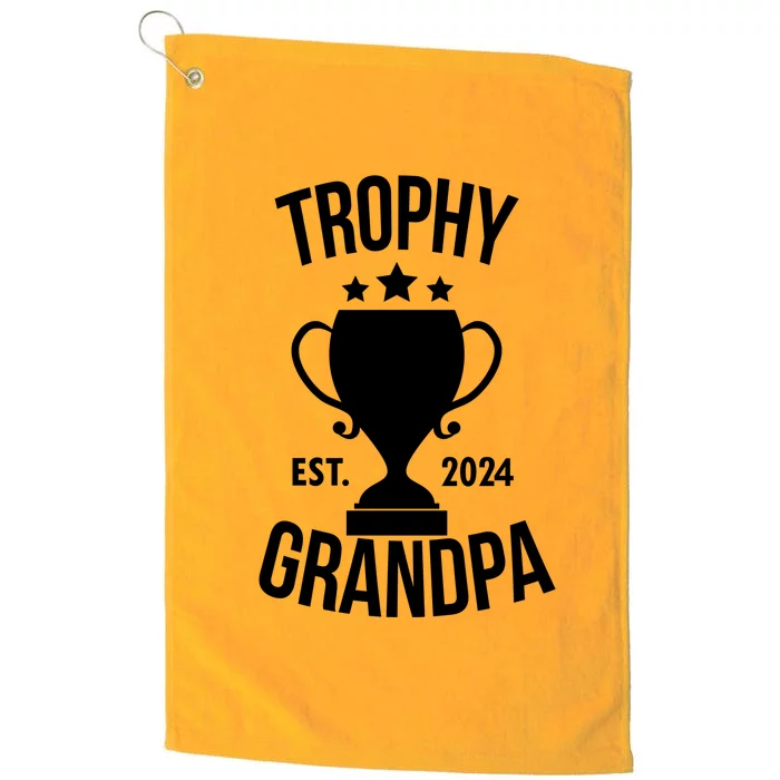 Trophy Grandpa Est 2024 Platinum Collection Golf Towel