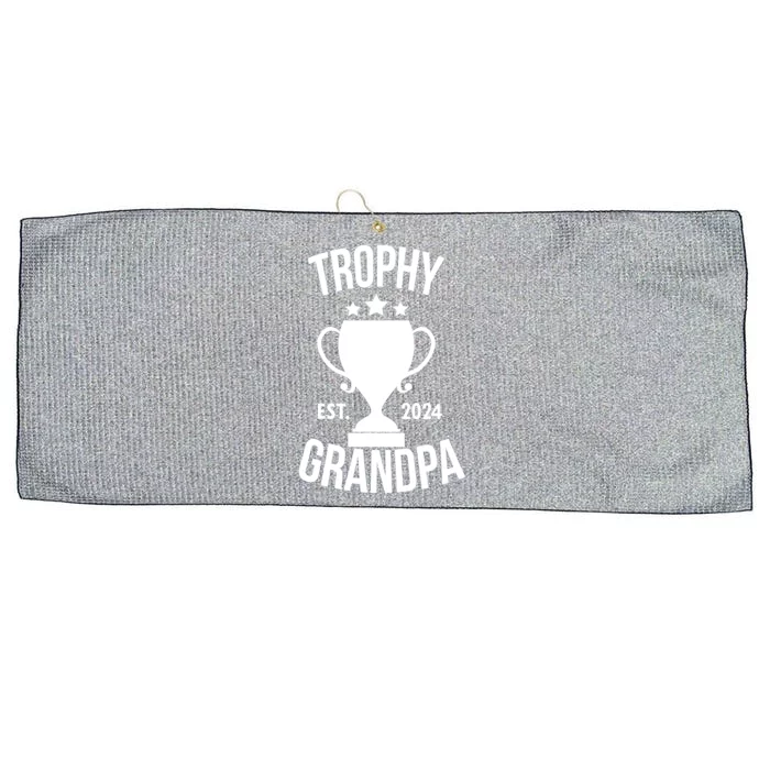 Trophy Grandpa Est 2024 Large Microfiber Waffle Golf Towel