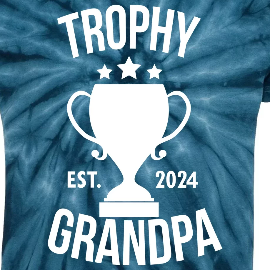 Trophy Grandpa Est 2024 Kids Tie-Dye T-Shirt