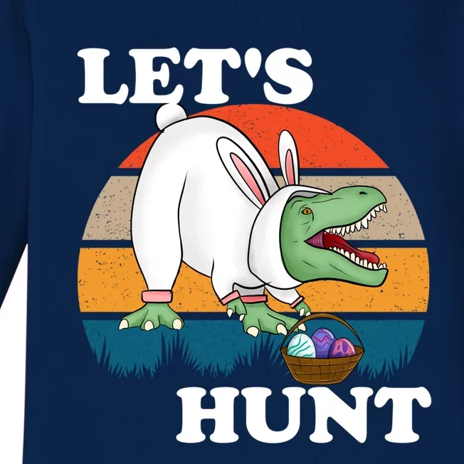 Tmeaningful Giftrex Easter Bunny Ears Dinosaur Basket Stuffer Theme Cute Cool Gi Baby Long Sleeve Bodysuit