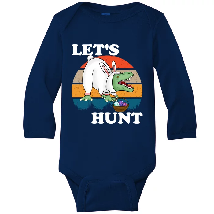 Tmeaningful Giftrex Easter Bunny Ears Dinosaur Basket Stuffer Theme Cute Cool Gi Baby Long Sleeve Bodysuit