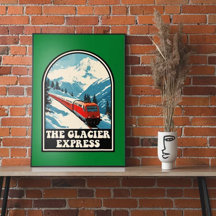 The Glacier Express Switzerland Swiss Train Mountains Winter Poster