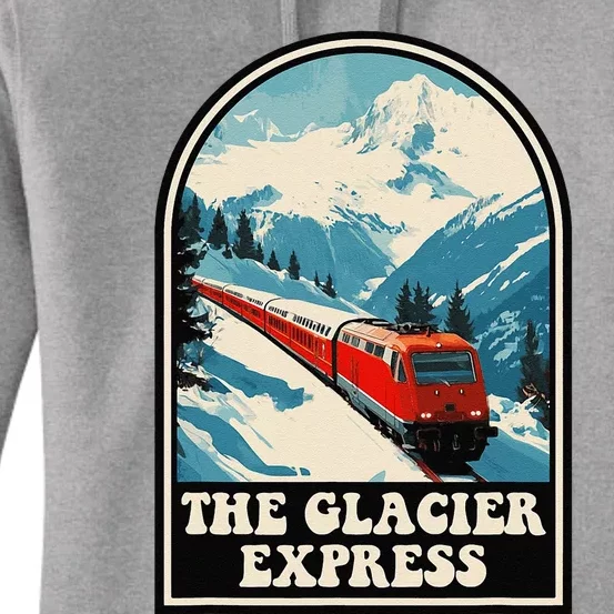 The Glacier Express Switzerland Swiss Train Mountains Winter Women's Pullover Hoodie