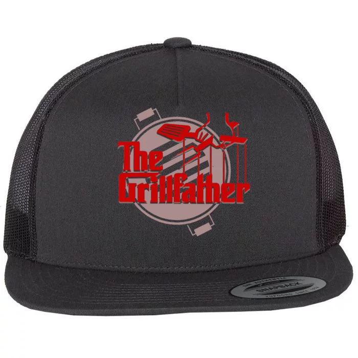 The Grillfather Funny Cool BBQ Grill Chef Gift Flat Bill Trucker Hat