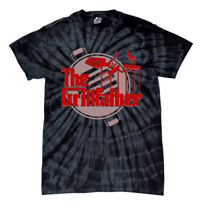 The Grillfather Funny Cool BBQ Grill Chef Gift Tie-Dye T-Shirt