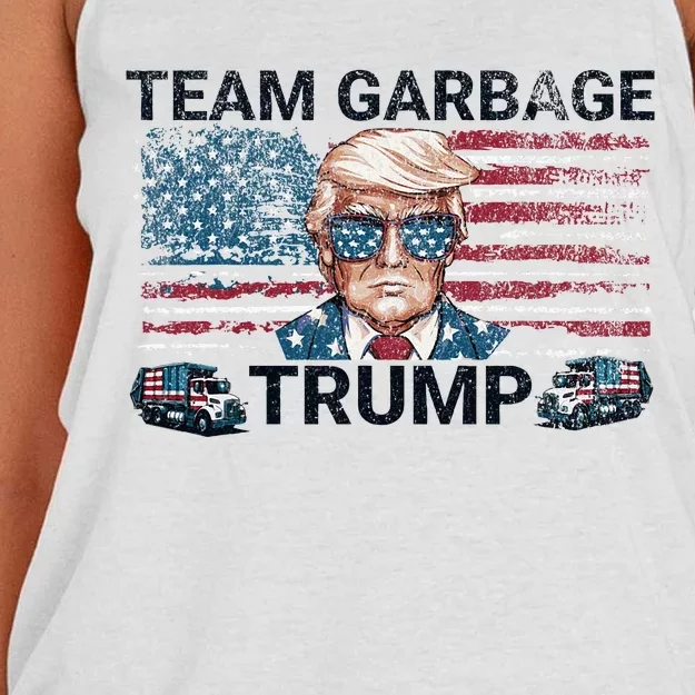 Team Garbage For Trump 2024 Funny Conservative Republican Women's Knotted Racerback Tank