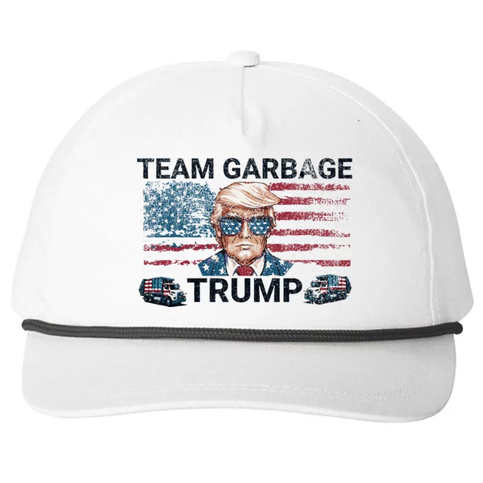 Team Garbage For Trump 2024 Funny Conservative Republican Snapback Five-Panel Rope Hat