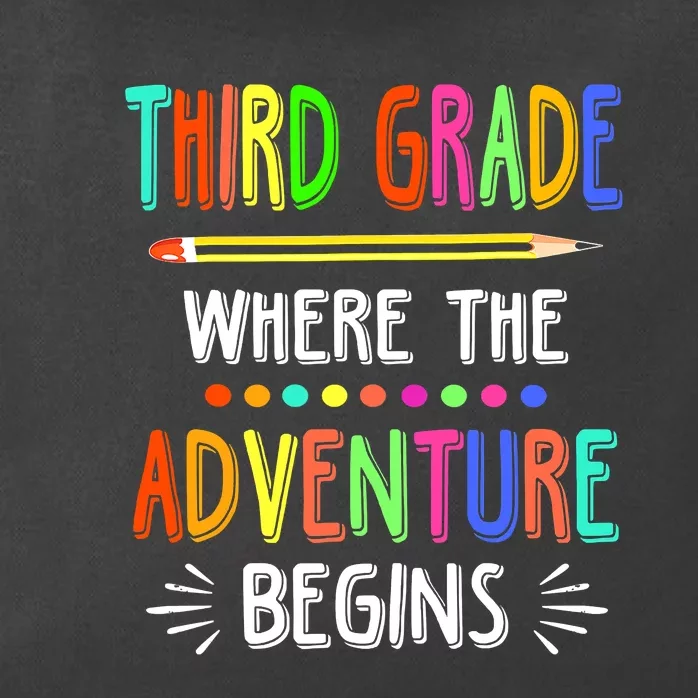 Third Grade Funny Where The Adventure Begins Teacher Zip Tote Bag