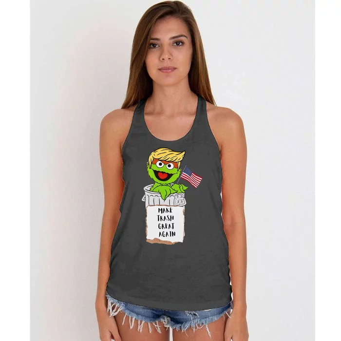 Trump Garbage Funny Gift Women's Knotted Racerback Tank