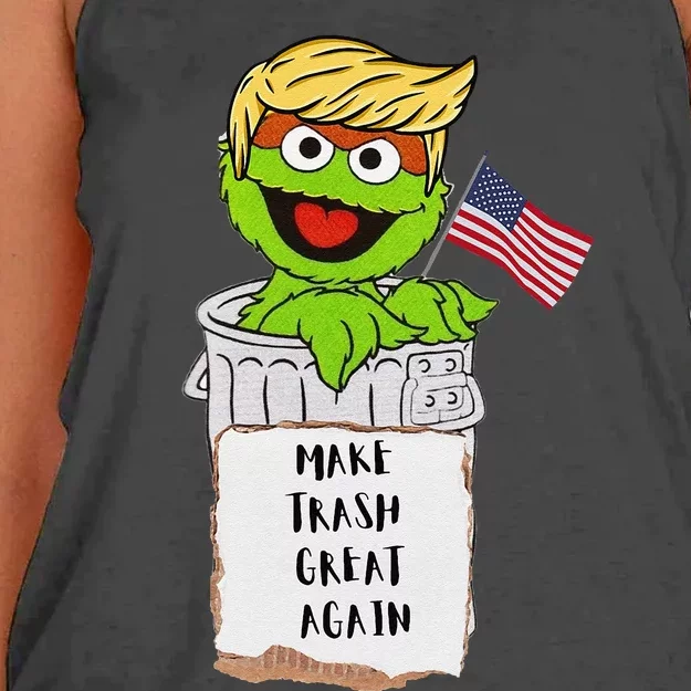 Trump Garbage Funny Gift Women's Knotted Racerback Tank